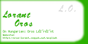 lorant oros business card